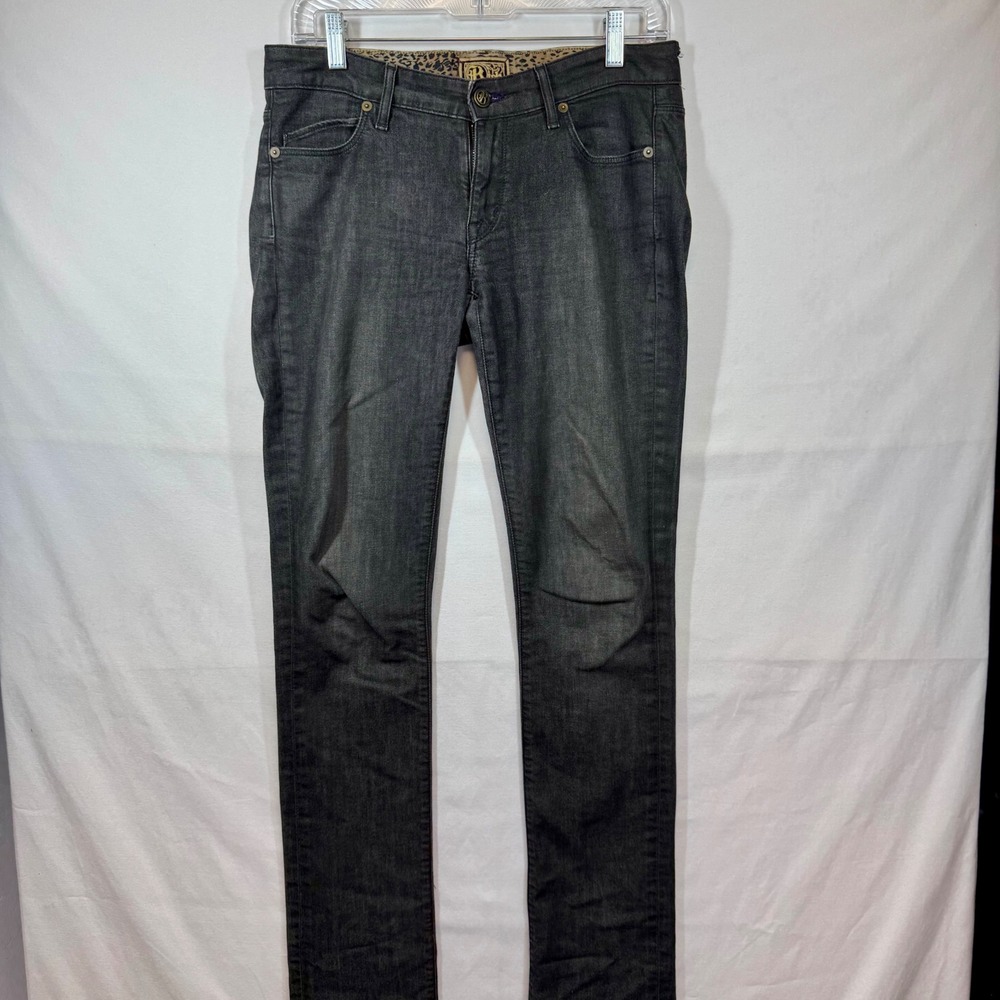 Rich & Skinny Coated‎ Black Jeans Slim Fit Denim Style Black Wash Size 28